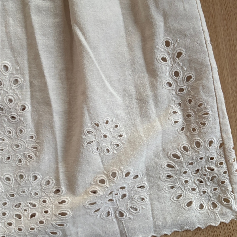 THE GREAT. Cream Midi Eyelet Skirt - Picture 7 of 8